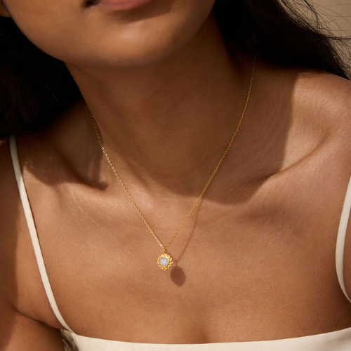Journey to Love Rose Quartz Lotus Heart Necklace