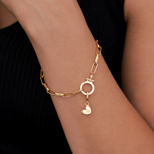 Dainty Heart Initial Charm