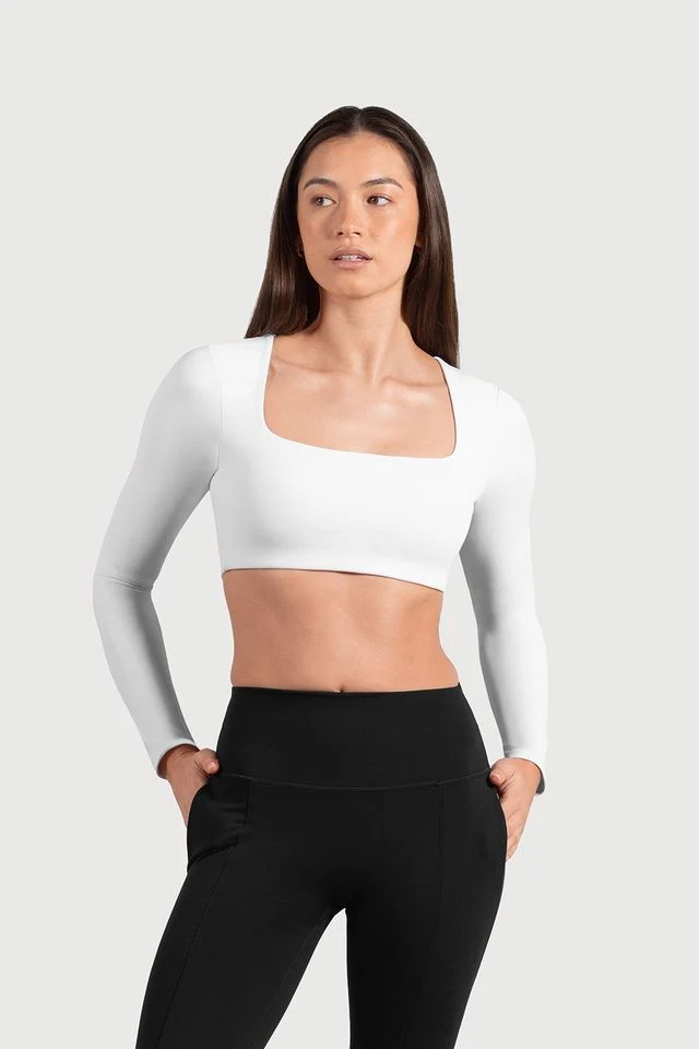 Ladies Active Long Sleeve Crop Top